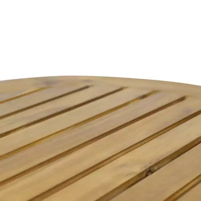 Juego de conversación de madera de 5 piezas para exterior Solano con mesa de centro redonda - Blanco/Teca - Christopher Knight Home: Madera de acacia, resistente a los rayos UV y al agua