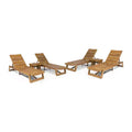 Kyoto 6pc Outdoor Acacia Wood Chaise Lounge Set with Cushions: Weather-Resistant, UV-Resistant - Christopher Knight Home