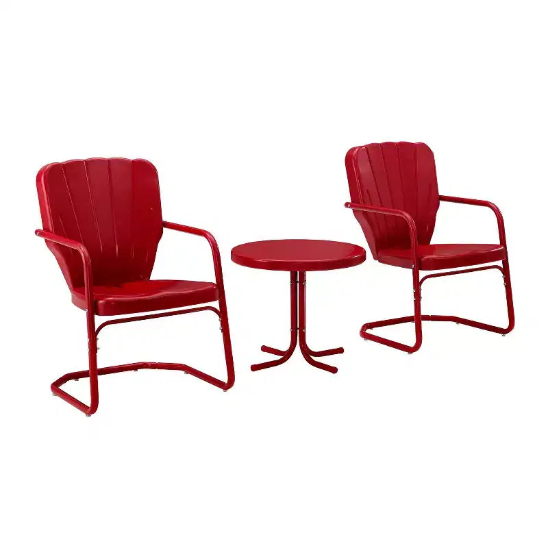 Ensemble de 3 meubles de jardin Ridgeland – Rouge – Crosley
