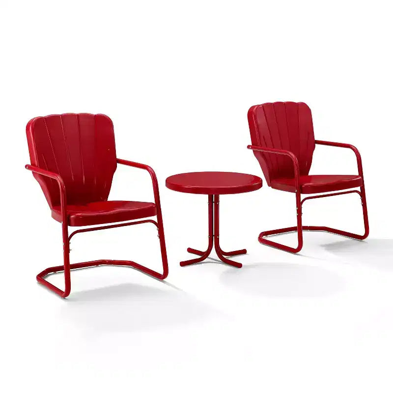 Ensemble de 3 meubles de jardin Ridgeland – Rouge – Crosley