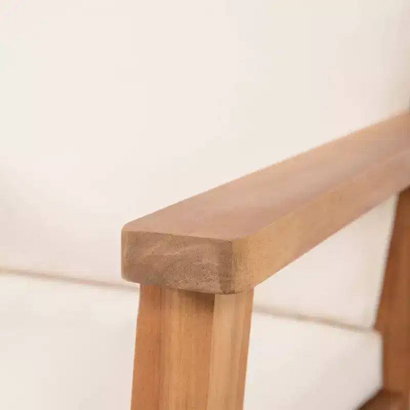 Juego de Muebles de Jardín de Madera de Acacia de 4 Plazas con Cojines Temecula - Pátina Marrón/Crema - Christopher Knight Home