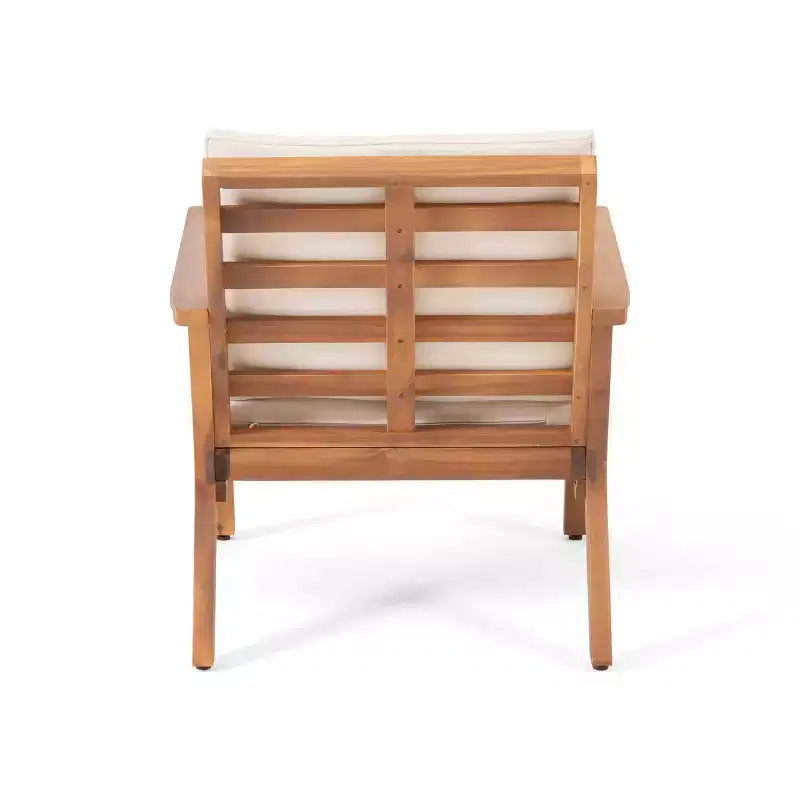 Juego de Muebles de Jardín de Madera de Acacia de 4 Plazas con Cojines Temecula - Pátina Marrón/Crema - Christopher Knight Home