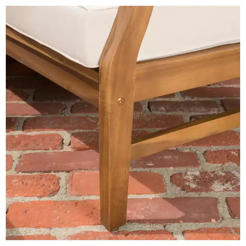 Juego de patio Perla de 6 piezas de madera de acacia: sofá seccional, mesa de centro, resistente a la intemperie - Christopher Knight Home
