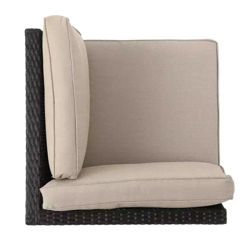 Santa Cruz 8pc Wicker Sectional - Dark Brown - Christopher Knight Home