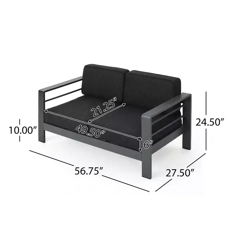 Cape Coral 3pc Aluminum and Rectangular MGO Fire Table Set - Gray - Christopher Knight Home: Outdoor Chat Set with Propane Firepit