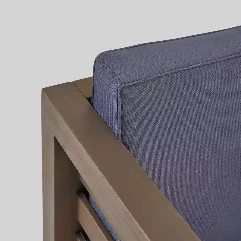 Juego de 5 piezas de madera de acacia Oana con silla de club y mesa de centro gris/gris oscuro - Christopher Knight Home