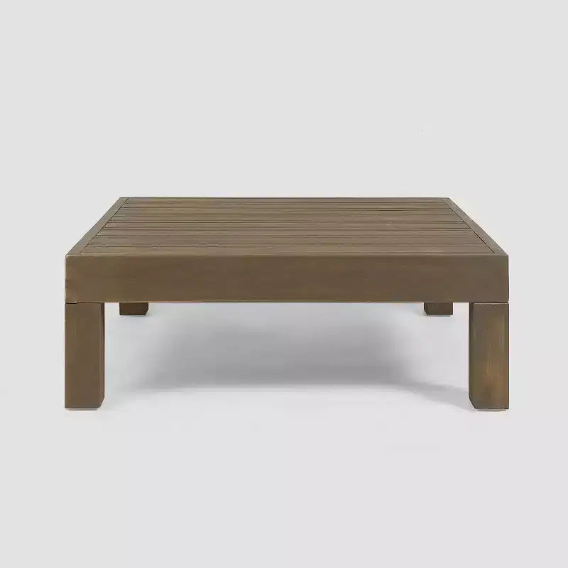Juego de 5 piezas de madera de acacia Oana con silla de club y mesa de centro gris/gris oscuro - Christopher Knight Home