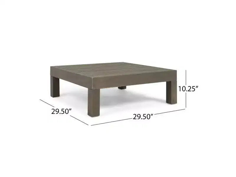 Juego de 5 piezas de madera de acacia Oana con silla de club y mesa de centro gris/gris oscuro - Christopher Knight Home