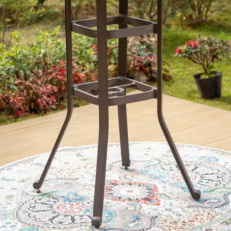 Ensemble table de bar carrée et 2 chaises pivotantes en aluminium moulé 3 pièces pour extérieur - Captiva Designs : Salon de jardin moderne, résistant à l'eau et aux intempéries