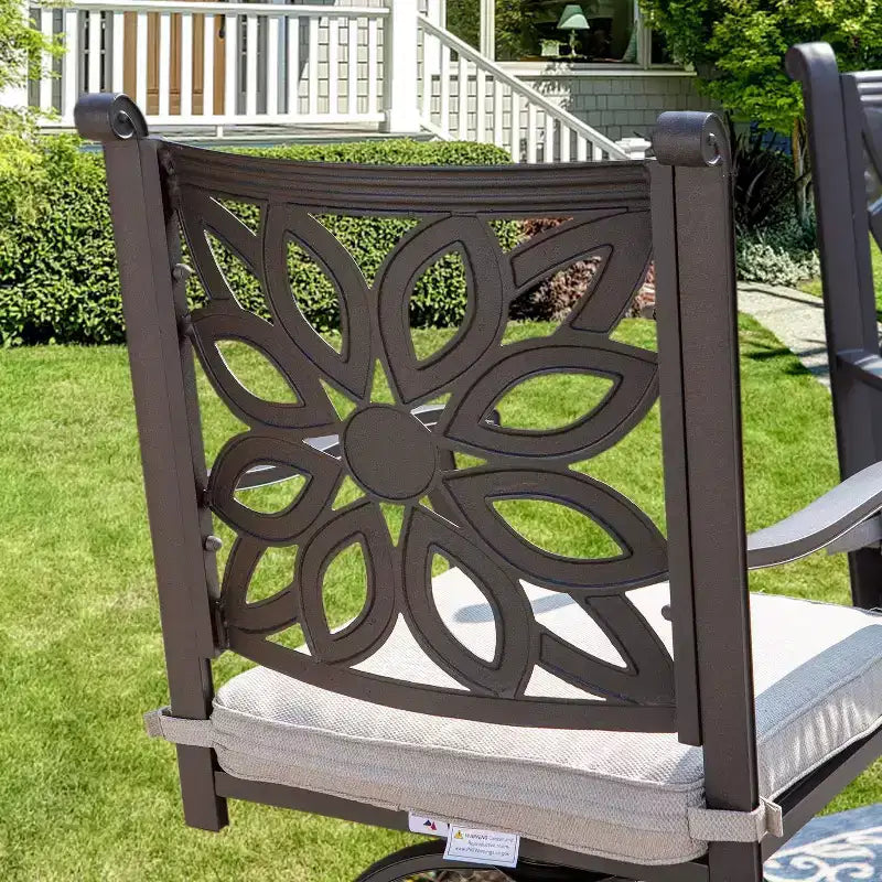 Ensemble table de bar carrée et 2 chaises pivotantes en aluminium moulé 3 pièces pour extérieur - Captiva Designs : Salon de jardin moderne, résistant à l'eau et aux intempéries