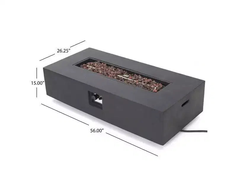 Augusta 6pc Wood & Wicker Chat Set with Fire Pit - Natural/Gray/Dark Gray - Christopher Knight Home