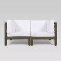 Brava 2pc Acacia Modular Loveseat - Gray/White - Christopher Knight Home