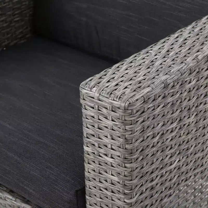 Juego de 5 piezas de silla club de mimbre y hoguera cuadrada Maxwell - Negro/Gris oscuro - Christopher Knight Home: Resistente a la intemperie, estructura de hierro