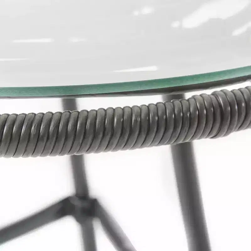 Juego de 3 piezas de mimbre para patio Beulah: Christopher Knight Home, diseño de ratán, mesa de vidrio templado