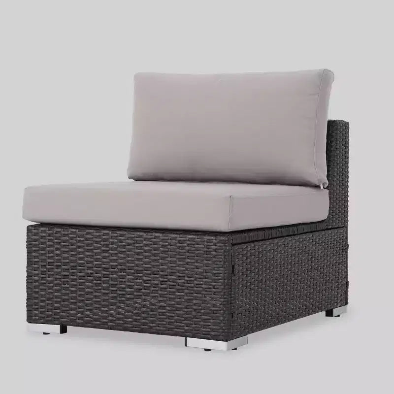 Juego de sofá seccional de mimbre de 9 piezas Santa Rosa - Gris/Plateado - Christopher Knight Home: Resistente a la intemperie, Diseño contemporáneo