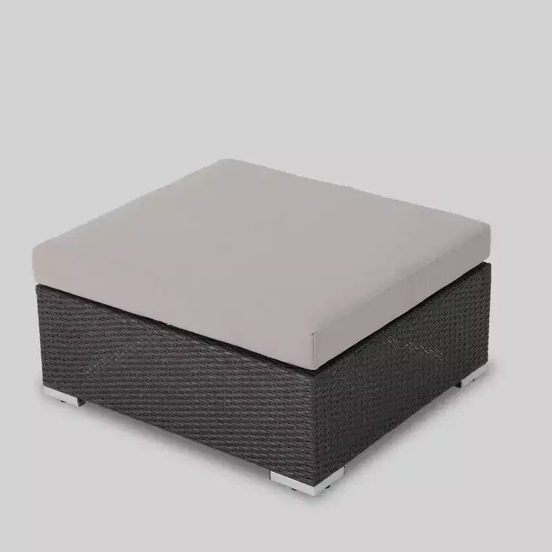 Juego de sofá seccional de mimbre de 9 piezas Santa Rosa - Gris/Plateado - Christopher Knight Home: Resistente a la intemperie, Diseño contemporáneo