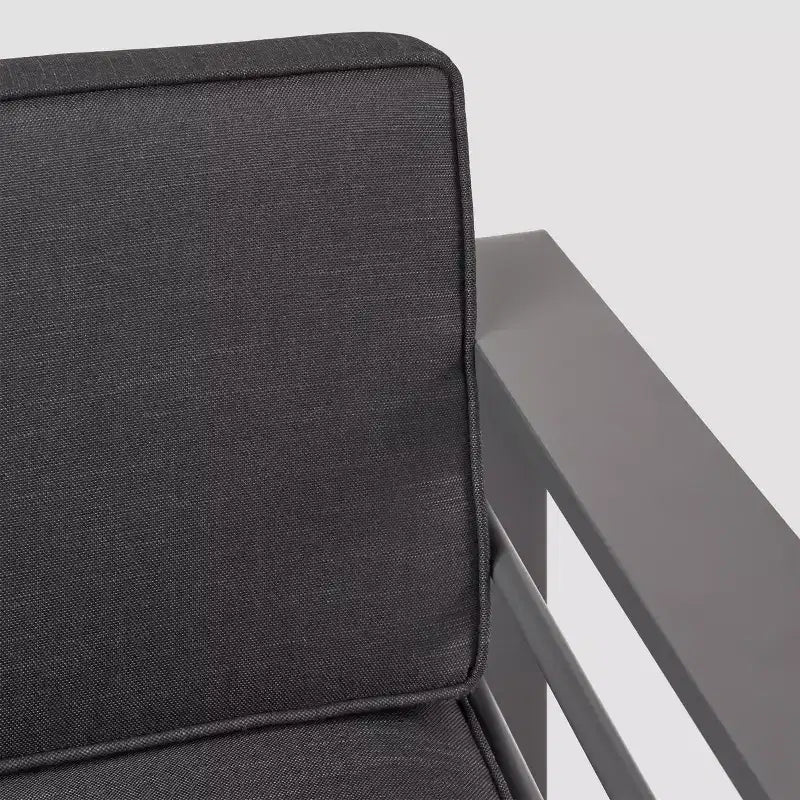 Juego de sofá de aluminio de 4 piezas Cape Coral - Gris/Gris oscuro - Christopher Knight Home: Asientos de exterior con mesa de centro