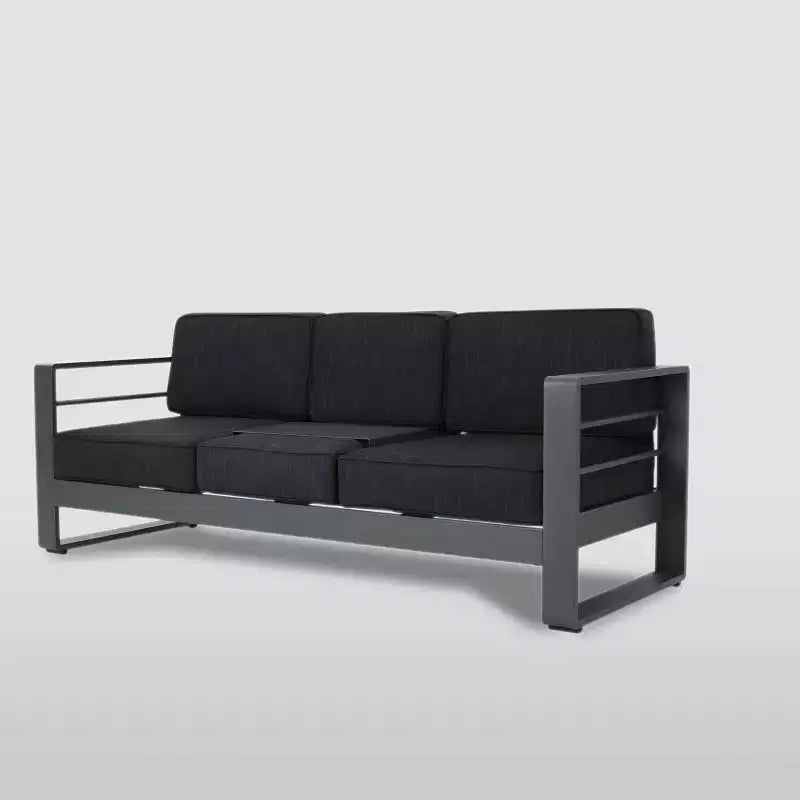 Juego de sofá de aluminio de 4 piezas Cape Coral - Gris/Gris oscuro - Christopher Knight Home: Asientos de exterior con mesa de centro