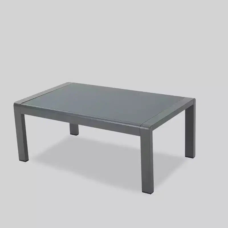 Juego de sofá de aluminio de 4 piezas Cape Coral - Gris/Gris oscuro - Christopher Knight Home: Asientos de exterior con mesa de centro