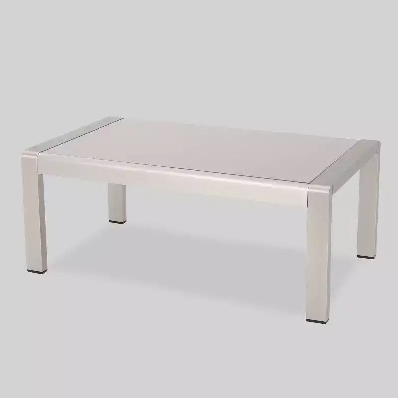 Cape Coral 4pc Aluminum Chat Set - Khaki - Christopher Knight Home: Modern Outdoor Conversation Furniture