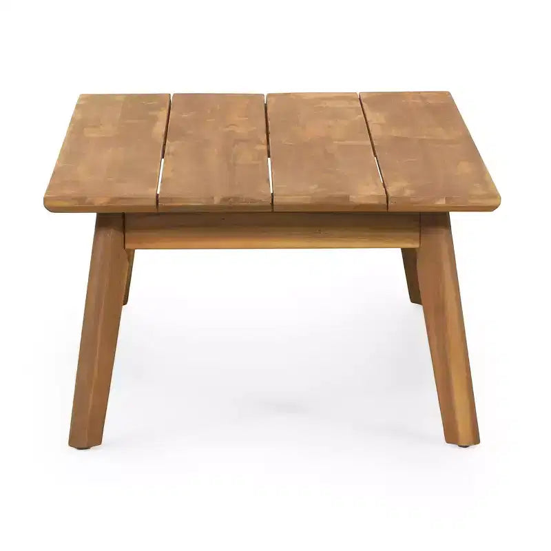 Ensemble de 2 pièces Ellendale comprenant une causeuse et une table basse en bois d'acacia d'extérieur Teck/Blanc - Christopher Knight Home : Ensemble de patio résistant aux UV avec coussins