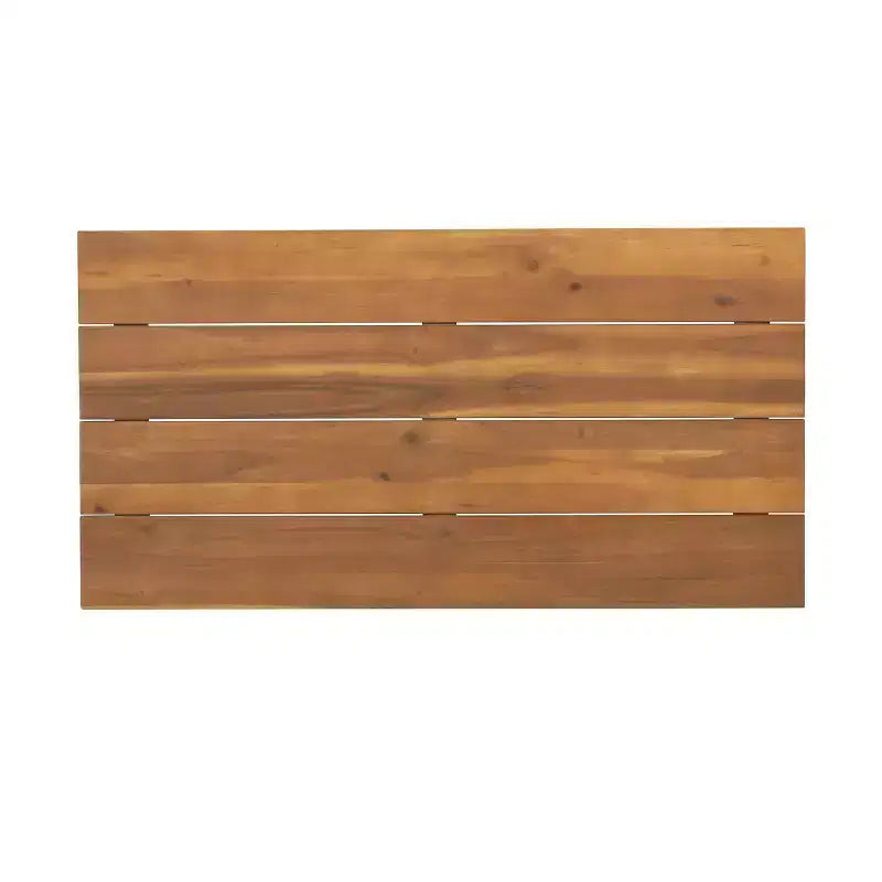 Ensemble de 2 pièces Ellendale comprenant une causeuse et une table basse en bois d'acacia d'extérieur Teck/Blanc - Christopher Knight Home : Ensemble de patio résistant aux UV avec coussins