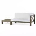 2pc Brava Outdoor Acacia Wood Right Arm Loveseat & Coffee Table Set with Removable Cushions - Christopher Knight Home