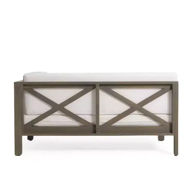 Ensemble causeuse à bras droit et table basse 2 pièces Brava en bois d'acacia avec coussins amovibles - Christopher Knight Home