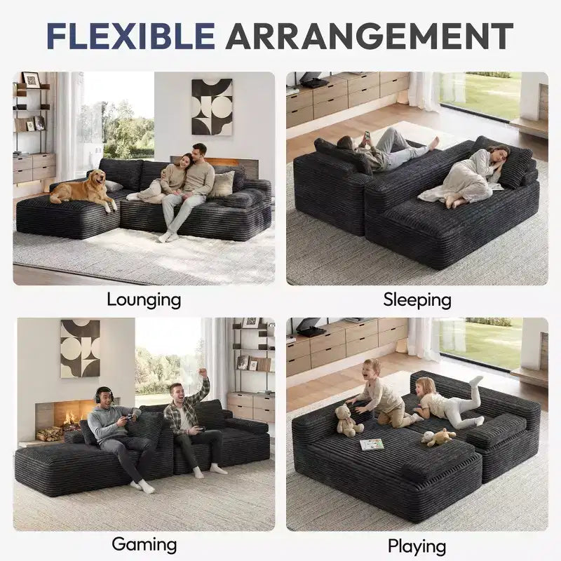 Yaheetech 3-Seat L-Shaped Modular Sectional Sofa for Living Room, Apartment