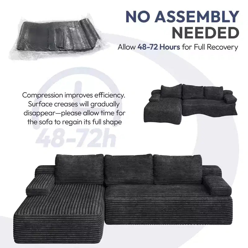 Yaheetech 3-Seat L-Shaped Modular Sectional Sofa for Living Room, Apartment