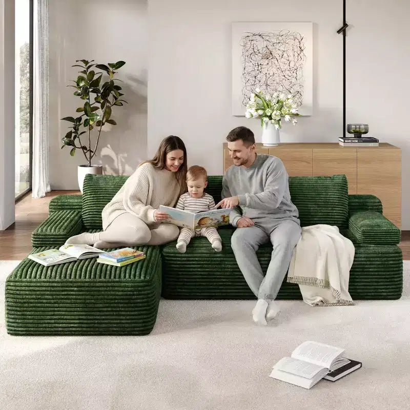 Yaheetech 3-Seat L-Shaped Modular Sectional Sofa for Living Room, Apartment