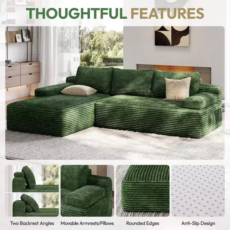 Yaheetech 3-Seat L-Shaped Modular Sectional Sofa for Living Room, Apartment