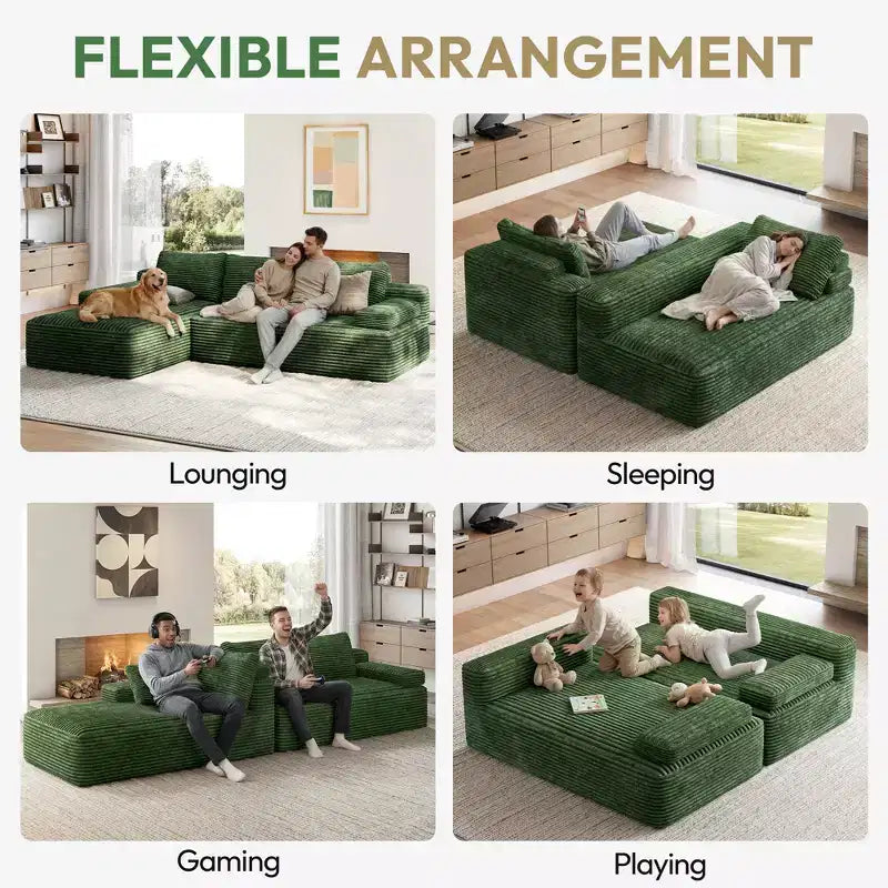 Yaheetech 3-Seat L-Shaped Modular Sectional Sofa for Living Room, Apartment