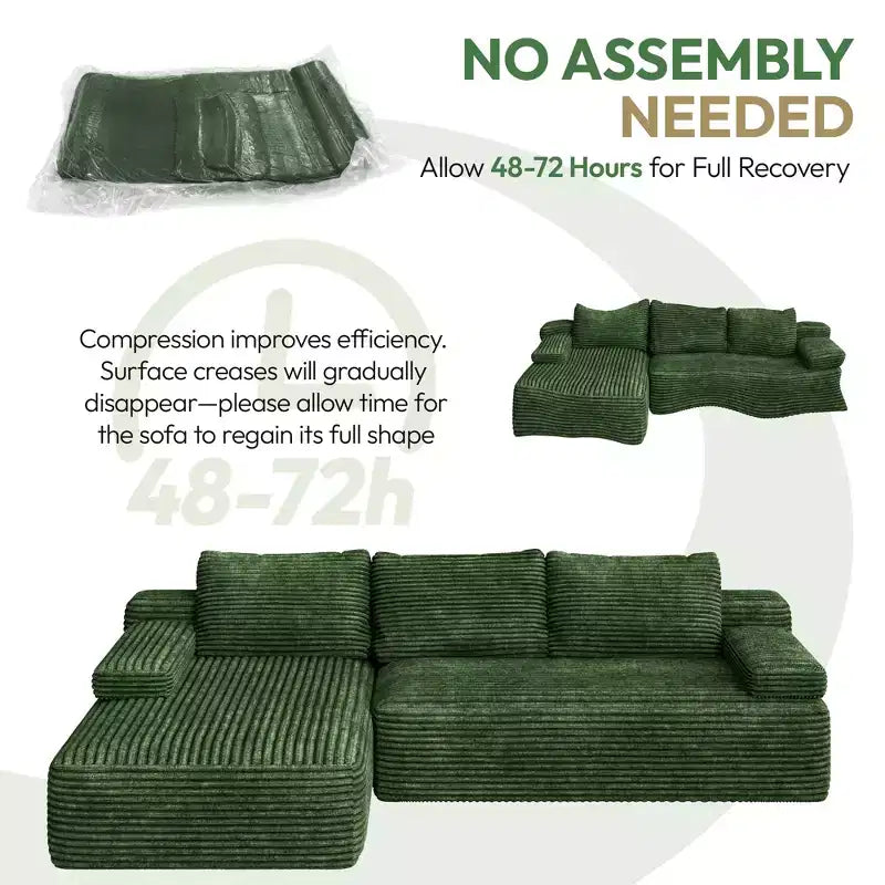 Yaheetech 3-Seat L-Shaped Modular Sectional Sofa for Living Room, Apartment