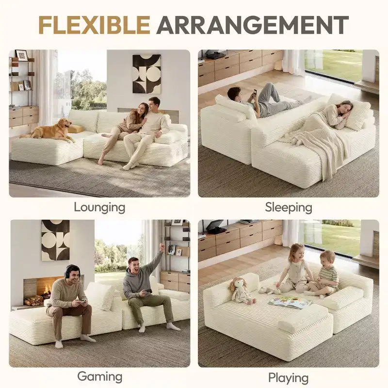 Yaheetech 3-Seat L-Shaped Modular Sectional Sofa for Living Room, Apartment
