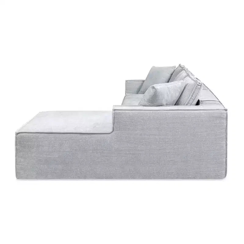 Jennifer Taylor Home Brenley 110.5 RAF Sofa-in-a-Box Sectional Sofa, Ash Gray Chenille