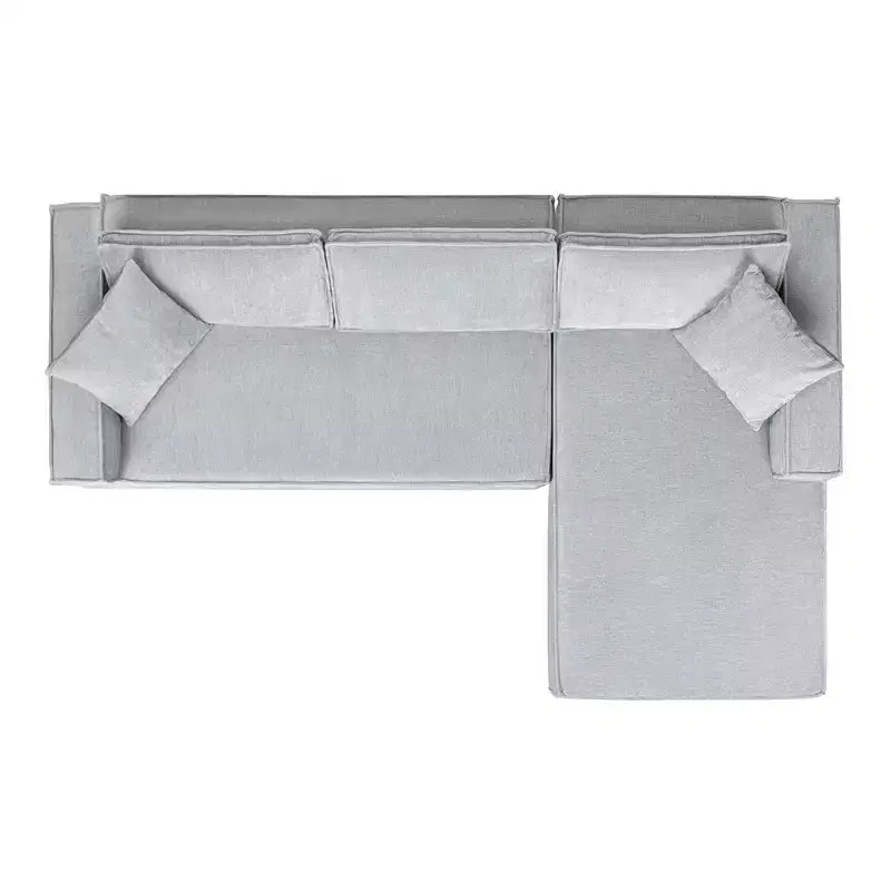 Jennifer Taylor Home Brenley 110.5 RAF Sofa-in-a-Box Sectional Sofa, Ash Gray Chenille