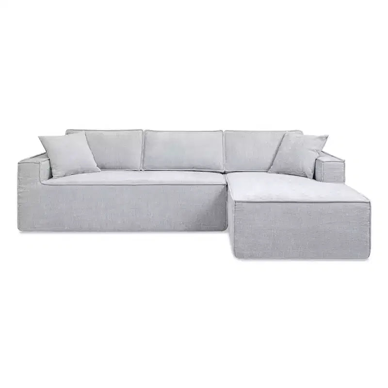 Jennifer Taylor Home Brenley 110.5 RAF Sofa-in-a-Box Sectional Sofa, Ash Gray Chenille
