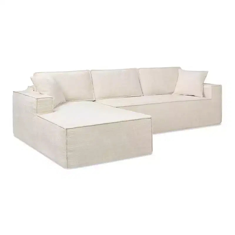 Jennifer Taylor Home Brenley 110.5 LAF Sofa-in-a-Box Sectional Sofa, Ash Gray Chenille