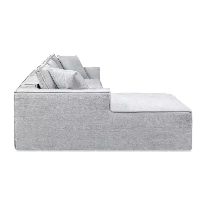 Jennifer Taylor Home Brenley 110.5 LAF Sofa-in-a-Box Sectional Sofa, Ash Gray Chenille