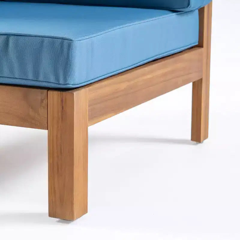 Sofá seccional modular de 5 plazas de madera de acacia para exterior Cascada de GDFStudio