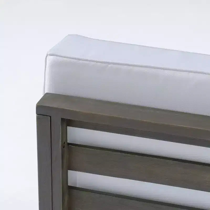 Sofá seccional modular de 5 plazas de madera de acacia para exterior Cascada de GDFStudio