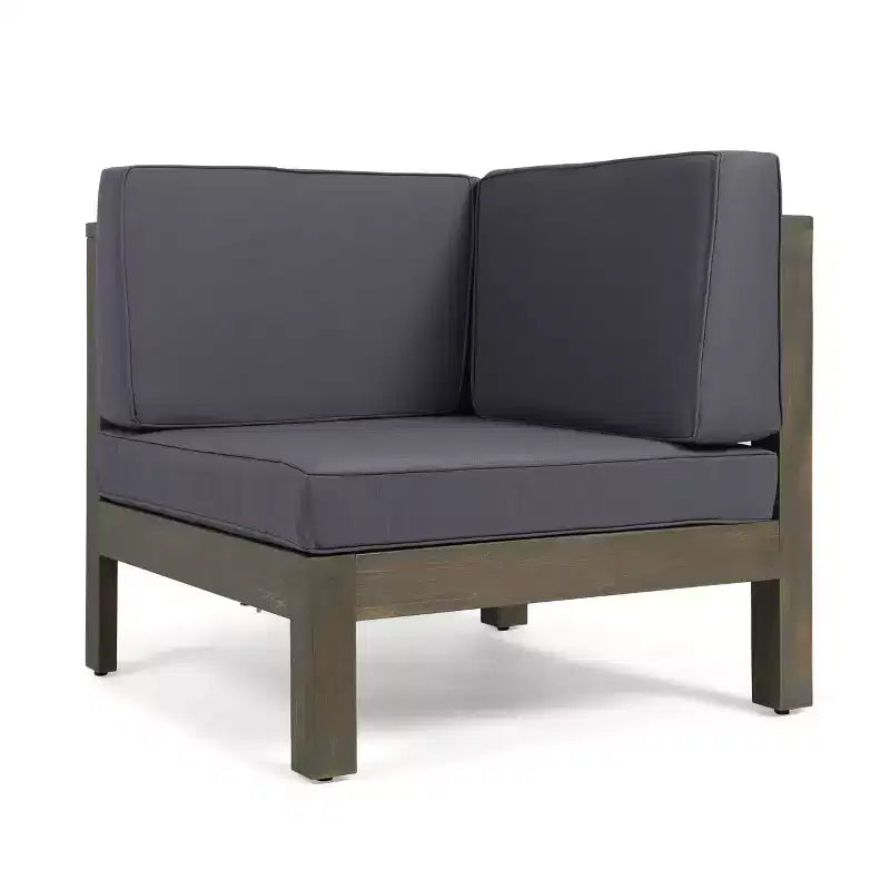 GDFStudio Sofá Seccional de 9 Asientos de Madera de Acacia para Exteriores Cascada con Cojines