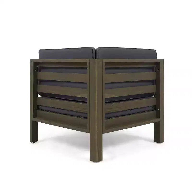 GDFStudio Sofá Seccional de 9 Asientos de Madera de Acacia para Exteriores Cascada con Cojines