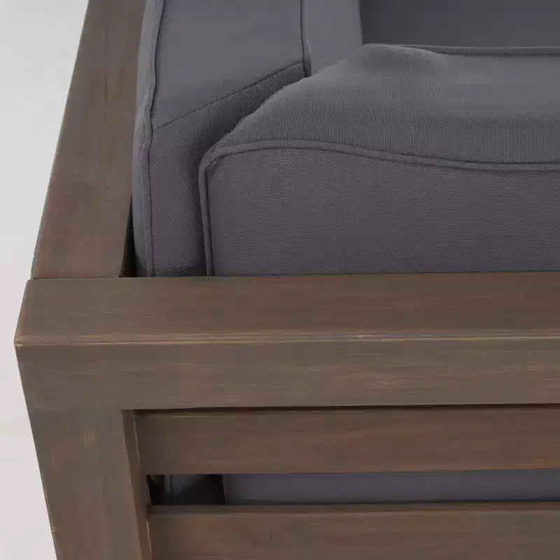 GDFStudio Sofá Seccional de 9 Asientos de Madera de Acacia para Exteriores Cascada con Cojines