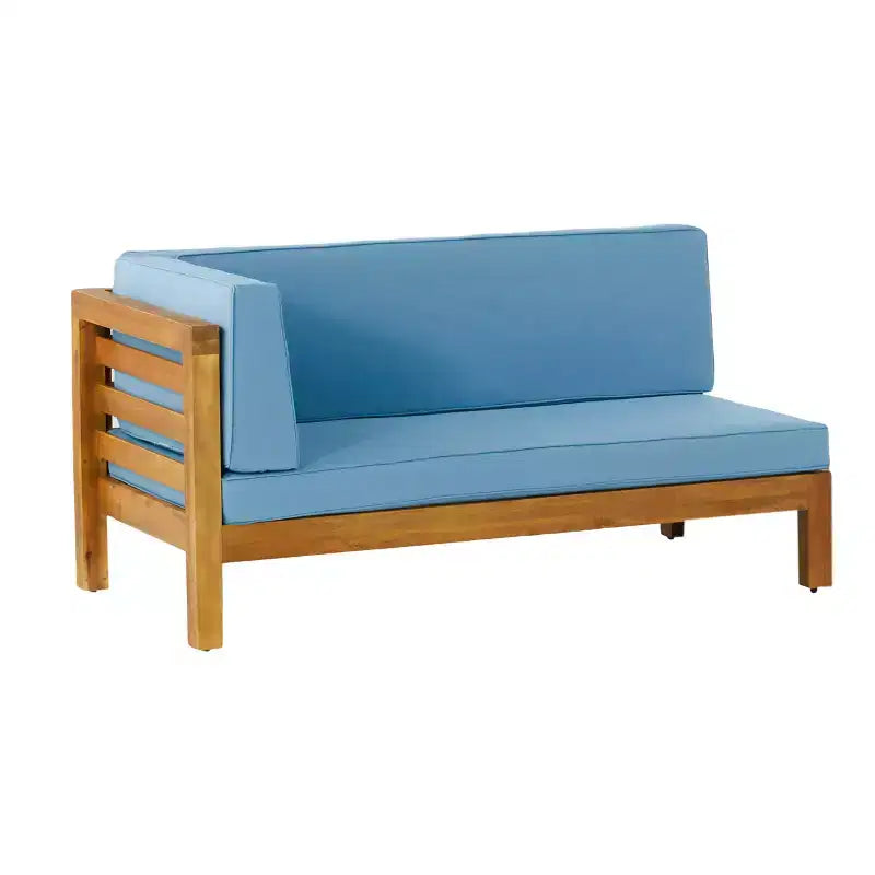 GDFStudio Sofá Seccional de 9 Asientos de Madera de Acacia para Exteriores Cascada con Cojines