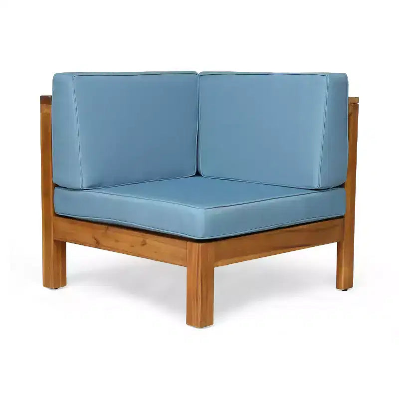 GDFStudio Sofá Seccional de 9 Asientos de Madera de Acacia para Exteriores Cascada con Cojines