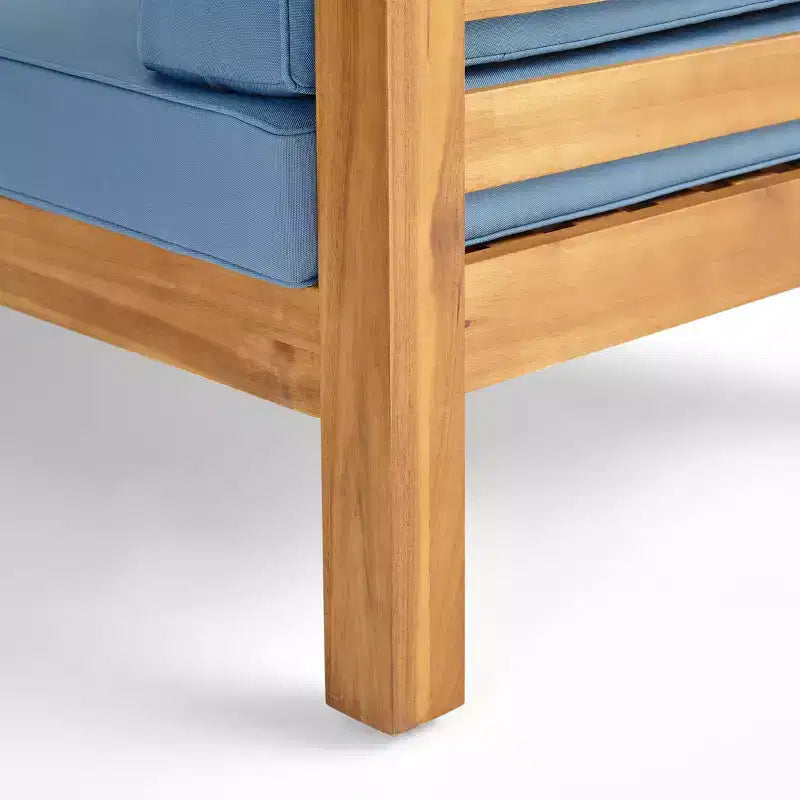 GDFStudio Sofá Seccional de 9 Asientos de Madera de Acacia para Exteriores Cascada con Cojines