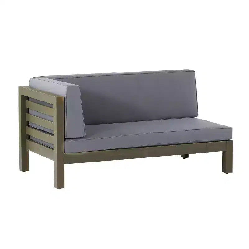 GDFStudio Sofá Seccional de 9 Asientos de Madera de Acacia para Exteriores Cascada con Cojines