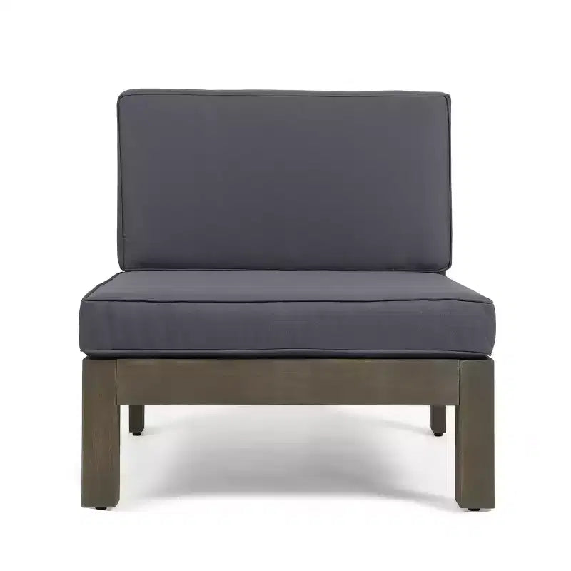 GDFStudio Sofá Seccional de 9 Asientos de Madera de Acacia para Exteriores Cascada con Cojines